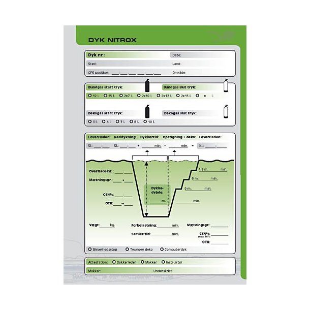 CMAS Logbogs blade Nitrox